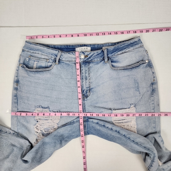Judy Blue Jeans Women Boyfriend Fit Distressed Stretch Light Wash Size 22W - Picture 7 of 15